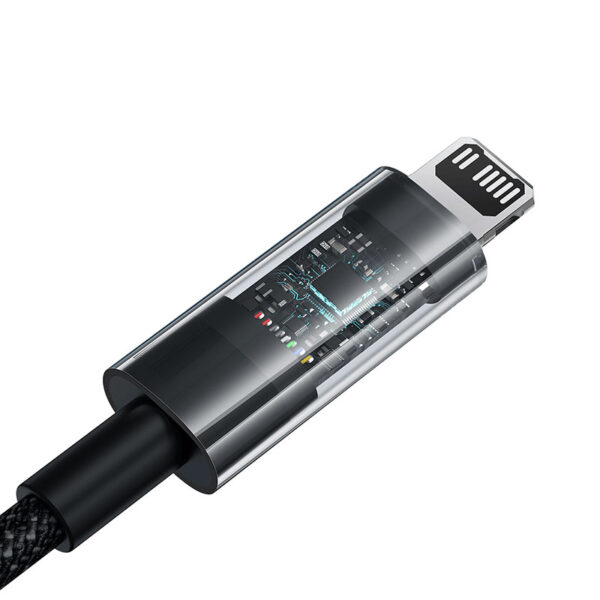 Baseus Cable For Iphone GEM Series Type-c To Lightning PD 20W Fast Charging Data Cable 1m Cluster Black - Image 2