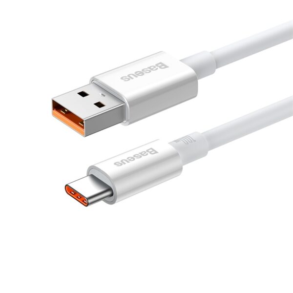 Baseus Cable For Power Bank .25m 100W Superior Series Fast Charging Data Cable USB to Type-C White P10320102214-00 - Image 3