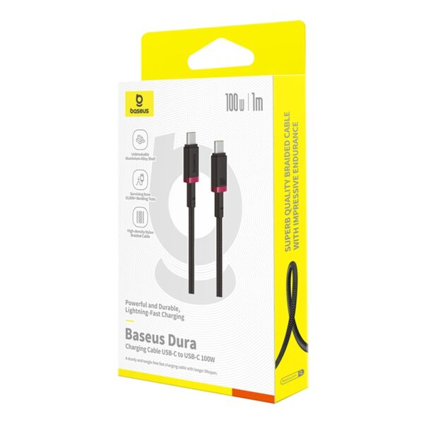 Baseus Cable PD 100W For Iphone 15 16 Series Samsung Google Pixel Laptop Macbook Dura series Type-c to Type-c Cable 2M P10377803U01-03 - Image 4