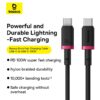 Baseus Cable PD 100W For Iphone 15 16 Series Samsung Google Pixel Laptop Macbook Dura series Type-c to Type-c Cable Red+Black P10377803U01-01
