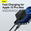 Baseus Cable Type C to Lightning Explorer Series Auto Power Off Fast Charging Data PD Cable Type C to IP 20W 1m Black CATS000001 11
