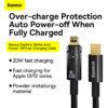 Baseus Cable Type-C to Lightning For Iphone Explorer Series Auto Power-Off Fast Charging Data PD Cable Type-C to IP 20W 1m Black -CATS000001