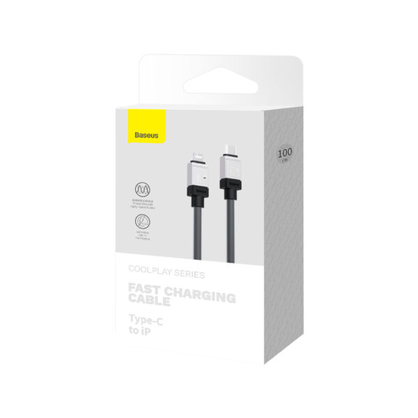 Baseus Cable Type-c To Lightning Cable For Iphone 14 13 12 11 x Series  CoolPlay Series Fast Charging  20W 1m Black - Image 5