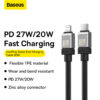 Baseus Cable Type c To Lightning For Iphone 14 13 12 11 x Series CoolPlay Series Fast Charging 20W 1m Black 3