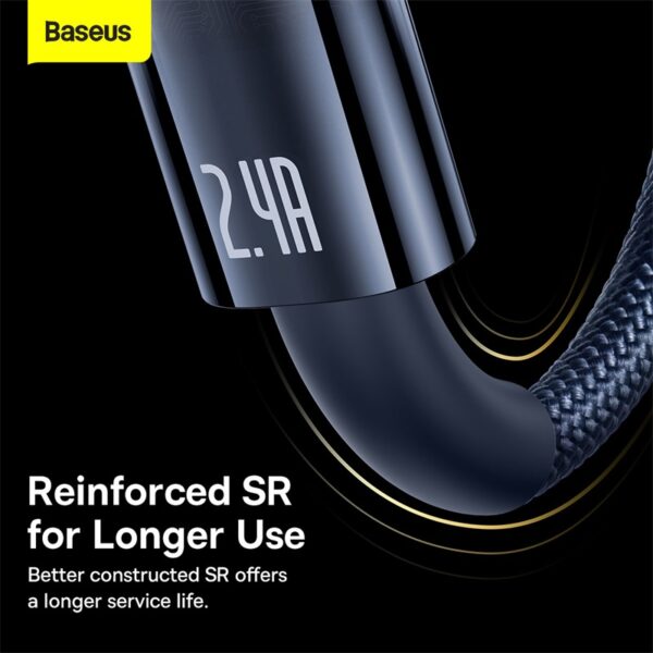Baseus Cable Usb To Iphone Lightning Explorer Series Auto Power-Off Fast Charging Data Cable USB to IP 2.4A  CATS000503 Blue- 2m - Image 3