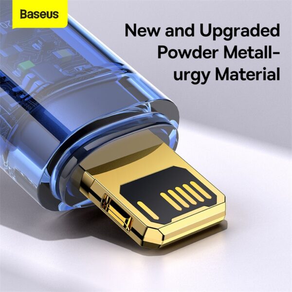 Baseus Cable Usb To Iphone Lightning Explorer Series Auto Power-Off Fast Charging Data Cable USB to IP 2.4A  CATS000503 Blue- 2m - Image 5