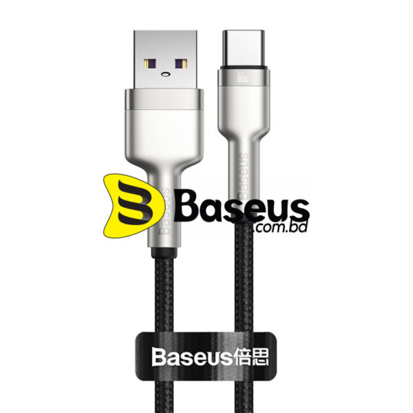 Baseus Cafule Series Metal Data Cable USB to Type-C 66W 1m Black Black CAKF000101