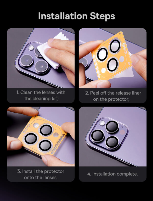 Baseus Camera  Protector  Corning  Glass Lens For Iphone 16 16 Plus  Glare Repelling P6001206B201-01 - Image 4