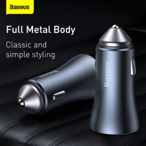 Baseus Car Charger 40W Golden Contactor Pro Dual Fast Charger 1x Usb 1X Type- C  Dark Gray -CGJP020013