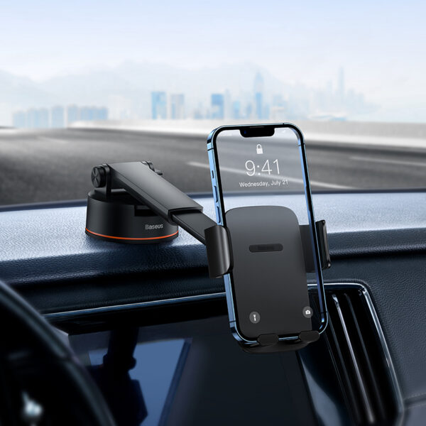 Baseus Car Mount Holder Pro Easy Control Clamp   Suction Cup Version  Black SUYK020001 - Image 3