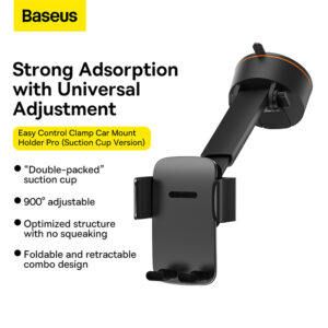 Baseus Car Mount Holder Pro Easy Control Clamp   Suction Cup Version  Black SUYK020001
