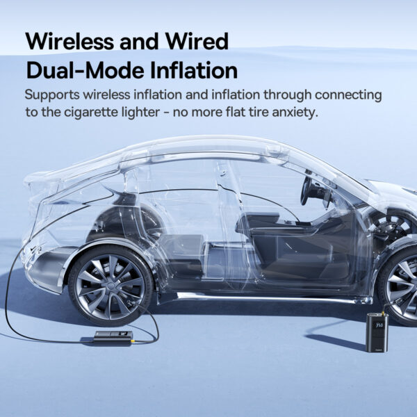 Baseus Car Tire Inflator Pumper VA1 Dual Power Wired & Wireless  With Flashlight 6000 mAh Power Bank  C11169001121-00 - Image 3