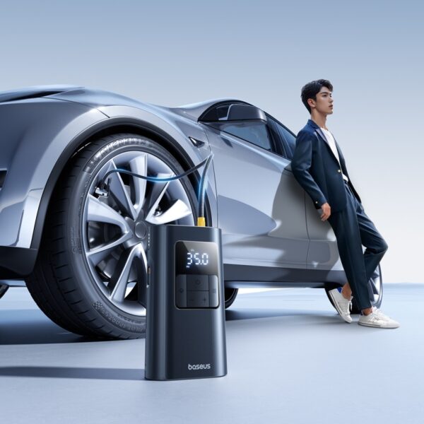 Baseus Car Tire Inflator Pumper VA1 Dual Power Wired & Wireless  With Flashlight 6000 mAh Power Bank  C11169001121-00 - Image 4