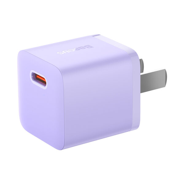 Baseus Charger 20W For Apple Iphone 14 13 12 11 Series GaN5 Fast Charger  1C  CN Adapter  Purple CCGN040005 - Image 3