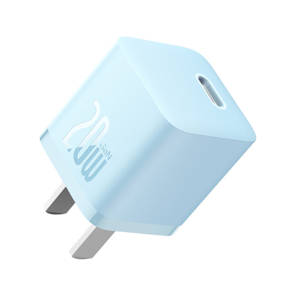 Baseus Charger 20W For Apple Iphone 14 13 12 11 Series GaN5 Fast Charger  1C  CN Adapter  Sierra Blue CCGN040003 - Image 2