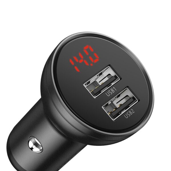 Baseus Car Charger Dual USB 4.8A 24W  With Three in one Cable 1m TZCCBX-0G - Image 5