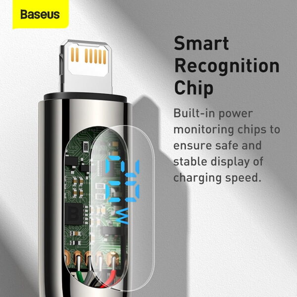 Baseus Display Fast Charging Data Cable Type-C to Lightning For Iphone 20W 1m Green CATLSK-06 - 3 Months Replacement Warranty - Image 2