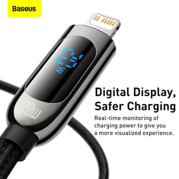 Baseus Display Fast Charging Data Cable Type-C to Lightning For Iphone 20W 1m Green CATLSK-06 - 3 Months Replacement Warranty - Image 5