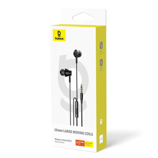 Baseus Earphone HZ11 3.5mm Wired Earphone Mic Black A00164200113-Z1 - Image 3