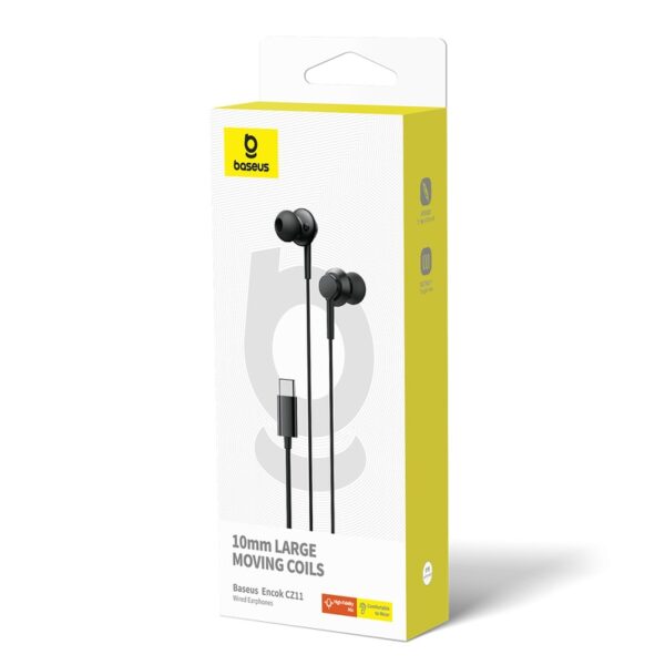 Baseus Earphone CZ11 Type-c Earphone For Iphone 15 16 Series Samsung google Pixel With Mic Black A00164300113-Z1 - Image 4