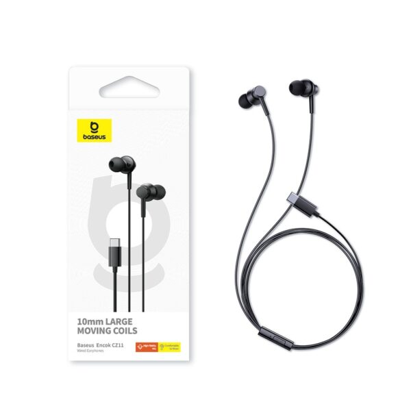 Baseus Earphone CZ11 Type-c Earphone For Iphone 15 16 Series Samsung google Pixel With Mic Black A00164300113-Z1 - Image 2
