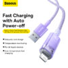 Baseus Explorer Series Fast Charging Cable with Smart Temperature Control USB to iP 2.4A 1m Purple 15
