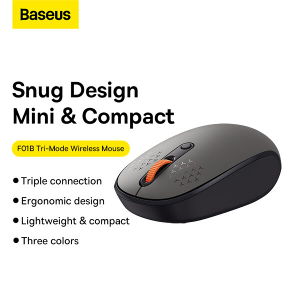 Baseus F01B Tri-Mode Wireless Mouse Frosted Gray B01055503833-00