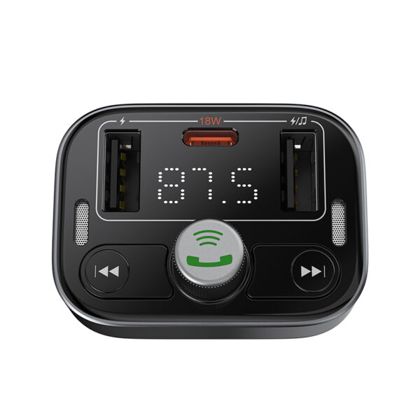 Baseus FM Modulator With PD Car Charger S-09 Pro Hands-free Call Music Player 2x Usb PD FM Transmitter C10762200113-00 - Image 2