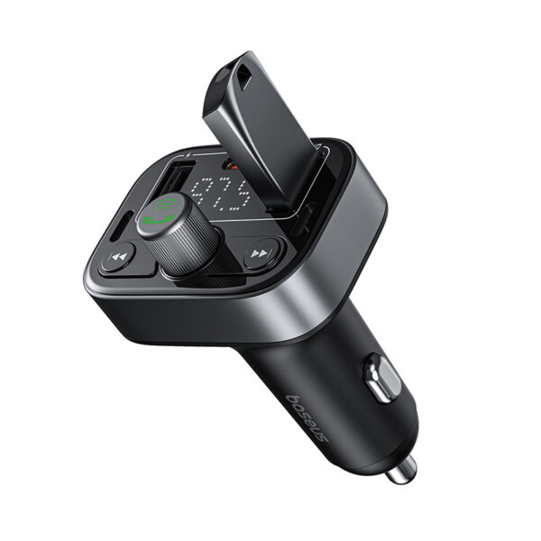 Baseus FM Modulator With PD Car Charger S-09 Pro Hands-free Call Music Player 2x Usb PD FM Transmitter C10762200113-00 - Image 3