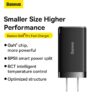 Baseus GaN5 Pro 65W Fast Charger 2X Type C 1X USB Port CN With Type C to Type C 100W 20V 5A 1m Black CCGP120001 2
