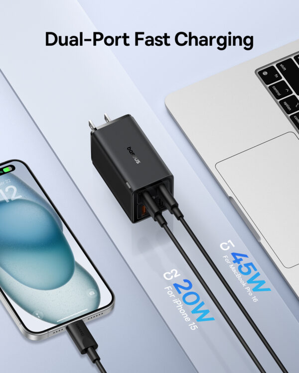 Baseus Charger GaN6 Pro 65W Fast Charger 2x USB-A 2X Type-C For Macbook Samsung IPhone Pixel Huawei -P10162702113-00 - Image 2