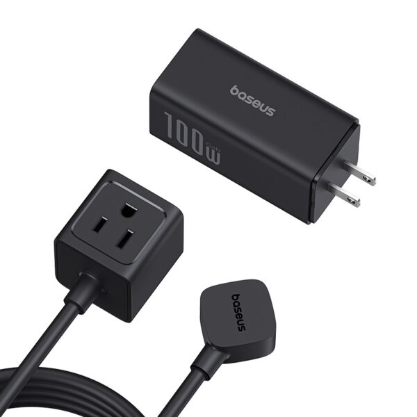 [ Premium ] Baseus PowerComb 5in1 GaN6100W 3 USB C 1x USB A 1x AC Fast Charger for  Macbook Samsung Iphone TWS Smart Watch E00058205123-00 - Image 3