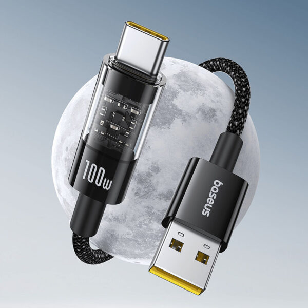 Baseus Gem Fast-Charging Data Cable USB toType-C 100W 1m Cluster Black P10373002111-00 - Image 2