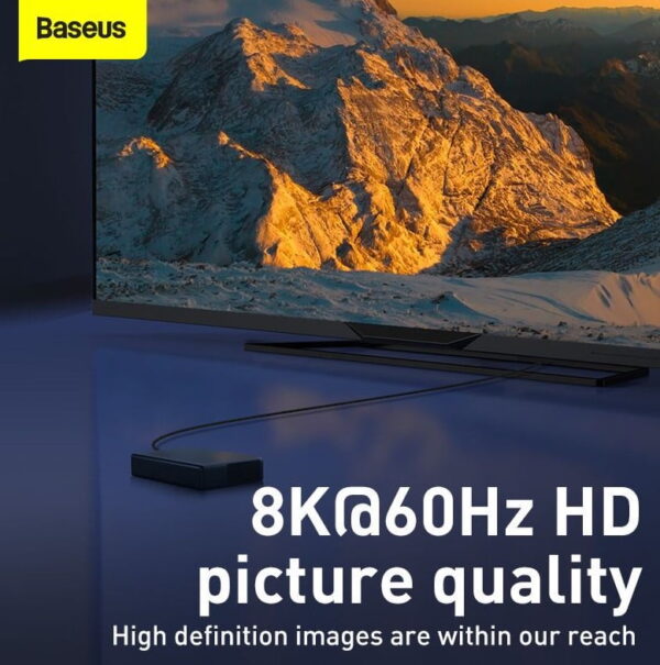 Baseus High Definition Series HDMI 8K to HDMI 8K Adapter Cable 2m Black CAKGQ-K01 - Image 2