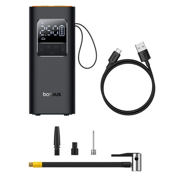 Baseus Inflator Super Mini Pro Series  4000mAh Wireless Car Tire Pumper Inflator Cluster Black C11159300111-00 - Image 2