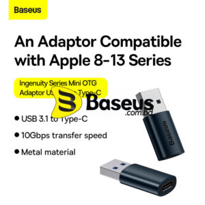 Baseus Ingenuity Series Mini OTG Adaptor USB 3.1 to Type-C Blue ZJJQ000103
