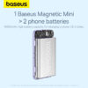 Baseus Magnetic Power Bank Pass through Charging 20W 10000Mah Power Bank for Iphone 15 14 13 12 Series Android Purple P10059001513 00 17