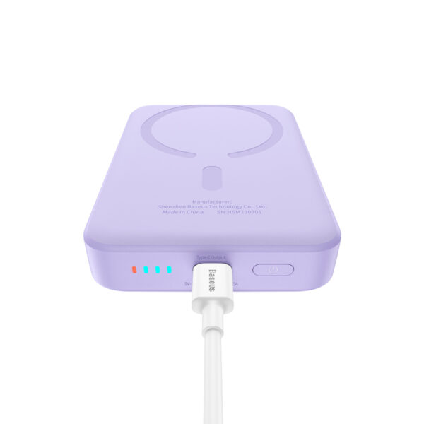 Baseus Magnetic Wireless Power Bank Pass-through Charging 20W 10000Mah for Iphone 15 14 13 12 Series Android Purple  P10059001513-00 - Image 10