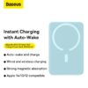 Baseus Magsafe 10000mAh Magnetic Wireless Fast Charge Power Bank 20W With 60W Type-C Cable  -Blue PPCX030003