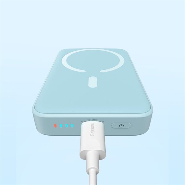 Baseus Magsafe 10000mAh Magnetic Wireless Fast Charge Power Bank 20W With 60W Type-C Cable  -Blue PPCX030003 - Image 4