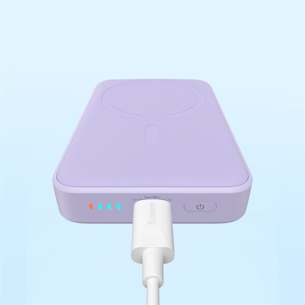 Baseus Magsafe 10000mAh Magnetic Wireless Fast Charge Power Bank 20W With 60W Type-C Cable  -Purple PPCX070005 - Image 6
