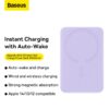 Baseus Magsafe 10000mAh Magnetic Wireless Fast Charge Power Bank 20W With 60W Type-C Cable  -Purple PPCX070005
