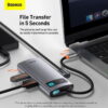 Baseus Metal Gleam Series 4 in 1 Multifunctional Type C HUB Docking Station Gray s