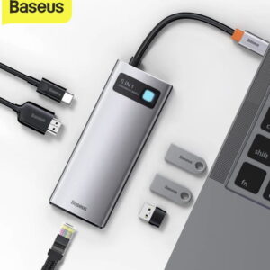 Baseus Metal Gleam Series 6-in-1 Multifunctional Type-C HUB Docking Station Gray CAHUB-CW0G