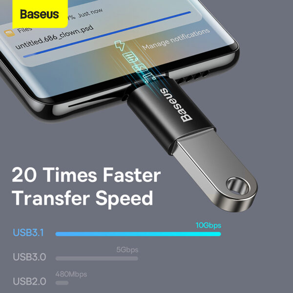 Baseus OTG Ingenuity Series Mini OTG Adaptor Type-C to USB-A 3.1 Black ZJJQ000001 - Image 6