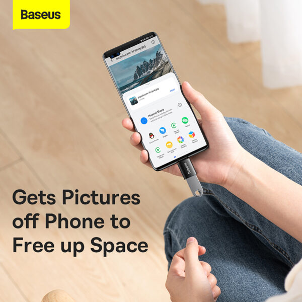 Baseus OTG Ingenuity Series Mini OTG Adaptor Type-C to USB-A 3.1 Black ZJJQ000001 - Image 3