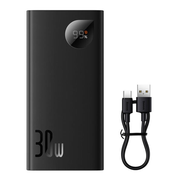 Baseus Power Bank 30W 10000Mah Adaman 2  Metal power bank With  USB-C 50CM Cable PPAD0400A01 - Image 2