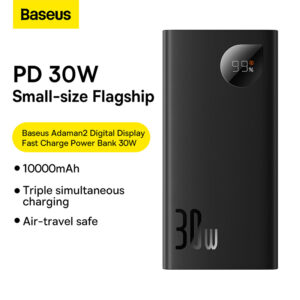 Baseus Power Bank 30W 10000Mah Adaman 2  Metal power bank With  USB-C 50CM Cable PPAD0400A01
