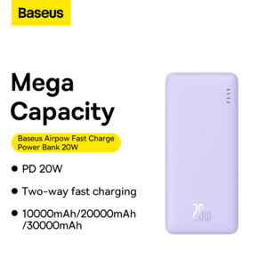 Baseus Power bank 10000mAh  Airpow Fast Charge 20W  Power Bank   Nebula Purple P10022801513-00