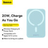 Baseus Power bank PPCX010003 6000mAh  Magnetic Wireless Charging  20W  With 50cm Type-c to Type-c Cable  Blue